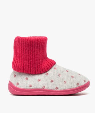Chaussons bébé fille avec tige montante en bord-côte vue1 - GEMO(BEBE DEBT) - GEMO