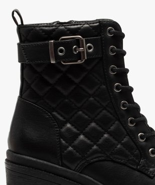Boots femme à talon carré dessus en matière matelassée vue6 - GEMO(URBAIN) - GEMO