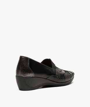 Mocassins femme confort irisés à talon compensé vue4 - GEMO (CONFORT) - GEMO