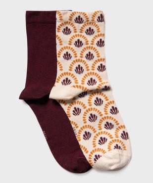 Chaussettes à motifs fleuris femme (lot de 2) vue1 - GEMO(HOMWR FEM) - GEMO