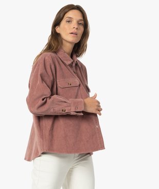 Chemise femme en velours côtelé vue1 - GEMO(FEMME PAP) - GEMO