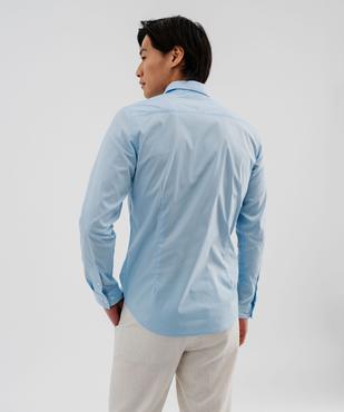 Chemise unie coupe slim en coton stretch homme vue9 - GEMO 4G HOMME - GEMO