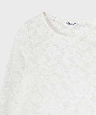 Tee-shirt manches longues en dentelle fille vue2 - GEMO (JUNIOR) - GEMO