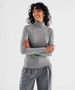 Pull col roulé en maille fine femme vue4 - GEMO 4G FEMME - GEMO