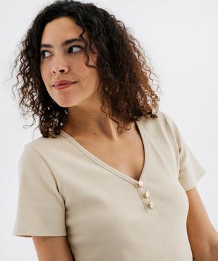 Robe longue moulante en maille de coton stretch côtelée femme vue2 - GEMO 4G FEMME - GEMO