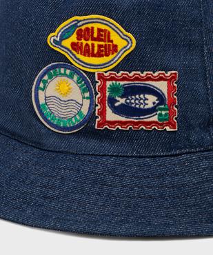 Chapeau bob en jean avec écussons fantaisie garçon vue2 - GEMO (ACCESS) - GEMO