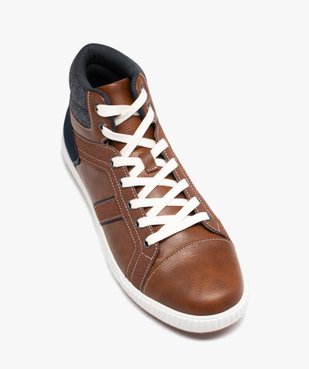 Baskets homme mid-cut bicolores style casual à lacets vue6 - GEMO (CASUAL) - GEMO