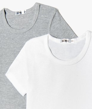Tee-shirts à manches courtes en coton biologique garçon (lot de 2) vue2 - GEMO 4G GARCON - GEMO