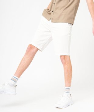 Bermuda homme coupe chino en toile stretch vue1 - GEMO 4G HOMME - GEMO