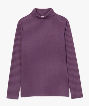Tee-shirt femme en maille côtelée manches longues et col montant vue4 - GEMO(FEMME PAP) - GEMO