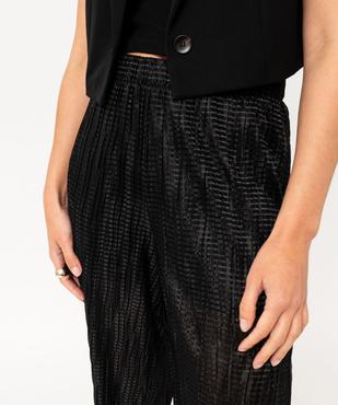Pantalon large en maille gaufrée scintillante femme vue2 - GEMO(FEMME PAP) - GEMO