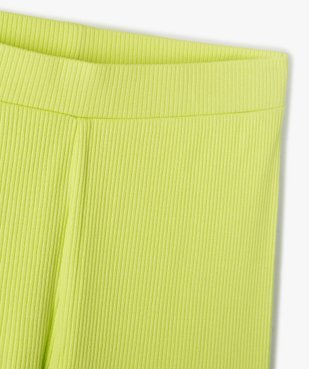 Legging fille court en maille côtelée à large ceinture élastiquée vue2 - GEMO (JUNIOR) - GEMO