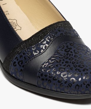 Escarpins confort femme en cuir imprimé vue6 - GEMO (CONFORT) - GEMO