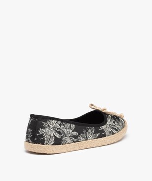 Ballerines femme en toile imprimée et semelle corde vue4 - GEMO (SPORTSWR) - GEMO