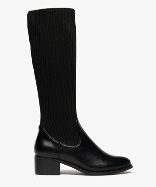 Bottes femme à talon moyen avec col chaussette à enfiler vue1 - GEMO (CASUAL) - GEMO