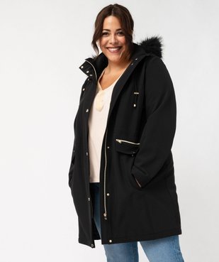 Manteau à capuche fantaisie femme grande taille vue2 - GEMO (G TAILLE) - GEMO