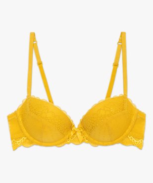 Soutien-gorge à armatures en tulle plumetis et dentelle vue4 - GEMO(HOMWR FEM) - GEMO