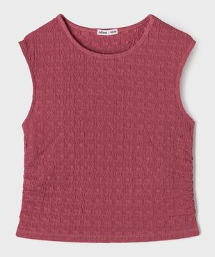 Tee-shirt sans manches texturé et cintré fille vue1 - GEMO (JUNIOR) - GEMO