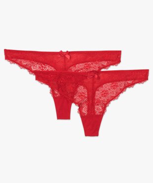 String femme dentelle et plumetis (lot de 2) vue4 - GEMO(HOMWR FEM) - GEMO
