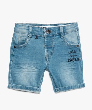 Bermuda bébé garçon en jean stretch délavé – Lulu Castagnette vue1 - LULUCASTAGNETTE - GEMO