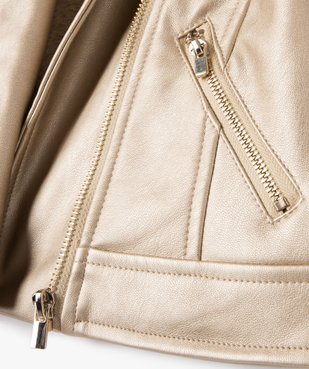 Blouson biker en cuir imitation fille vue5 - GEMO (ENFANT) - GEMO