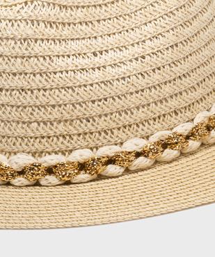 Chapeau de paille fedora avec ruban doré femme vue2 - GEMO (ACCESS) - GEMO