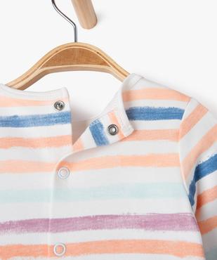 Pyjama dors-bien en coton à rayures bébé garçon vue2 - GEMO 4G BEBE - GEMO