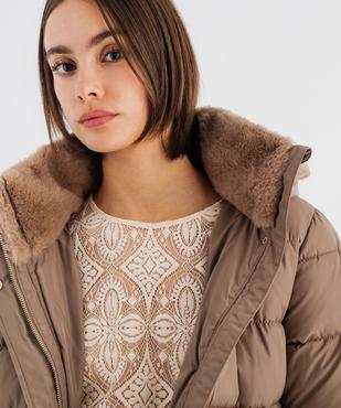 Doudoune mi-longue à capuche femme vue4 - GEMO 4G FEMME - GEMO