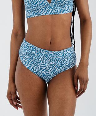 Bas de maillot de bain taille haute en maille gaufrée femme vue1 - GEMO (PLAGE) - GEMO