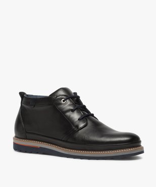 Boots homme lacés en cuir souple et semelle sport vue2 - Nikesneakers(URBAIN) - Nikesneakers