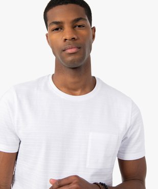 Tee-shirt homme en maille texturée effet rayé vue2 - GEMO (HOMME) - GEMO