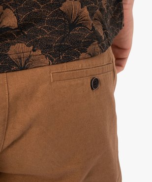 Pantalon homme en lin et coton avec taille ajustable vue2 - GEMO (HOMME) - GEMO
