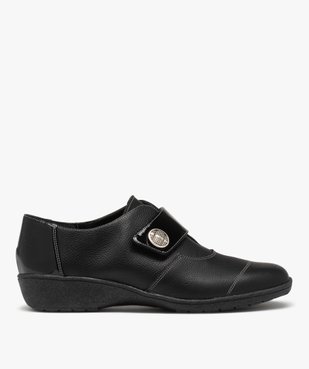 Derbies confort femme dessus cuir uni à bride scratch vue1 - GEMO (CONFORT) - GEMO