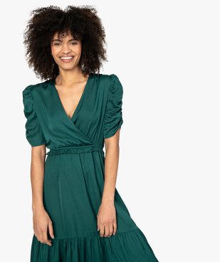 Robe femme à volants avec manches froncées vue2 - GEMO(FEMME PAP) - GEMO