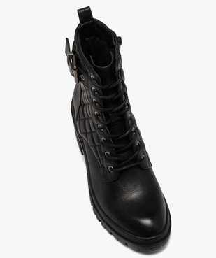 Boots femme à talon carré dessus en matière matelassée vue5 - GEMO(URBAIN) - GEMO