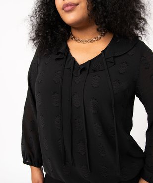 Blouse à manches longues avec col à volant femme grande taille vue5 - GEMO (G TAILLE) - GEMO