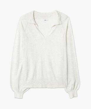 Pull femme à col polo avec larges emmanchures raglan vue4 - GEMO(FEMME PAP) - GEMO