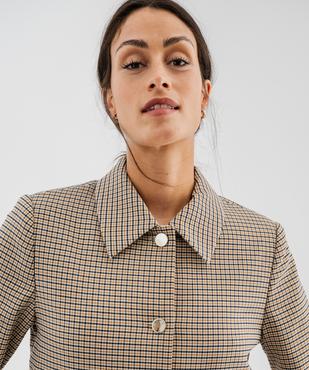 Veste courte à carreaux femme - LuluCastagnette vue4 - LULU CASTAGNETTE G4G D - GEMO
