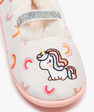 Chaussons fille ballerines en velours brodés licorne vue6 - GEMO (ENFANT) - GEMO