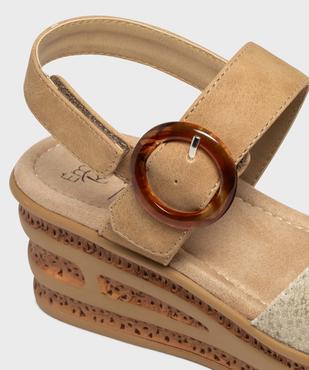 Sandales compensées à brides scratch femme - Valentina Baldano vue6 - EMILIA ROSA - GEMO