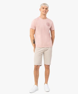 Bermuda homme en toile de coton extensible vue5 - GEMO (HOMME) - GEMO