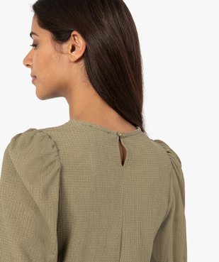 Tee-shirt femme en maille texturée à manches ballon vue2 - GEMO(FEMME PAP) - GEMO