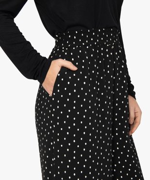 Pantacourt femme imprimé coupe ample avec taille élastiquée vue2 - GEMO(FEMME PAP) - GEMO