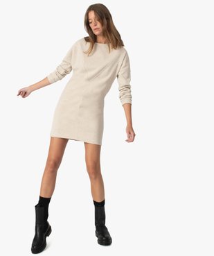 Robe femme façon sweat avec surpiqûres vue1 - Nikesneakers(FEMME PAP) - Nikesneakers