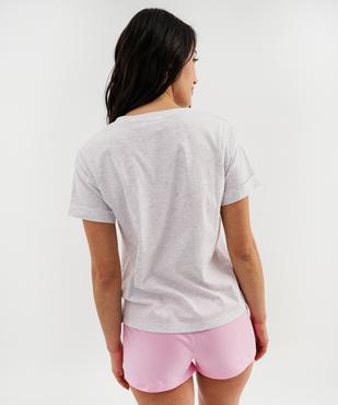 Pyjashort bicolore avec motif femme - Diddl vue3 - DIDDL - GEMO