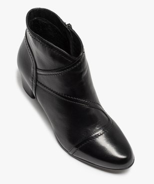 Boots femme à talon dessus cuir uni vue5 - GEMO(URBAIN) - GEMO