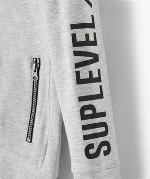 Sweat garçon zippé à capuche et jeux de côtes vue3 - GEMO (ENFANT) - GEMO