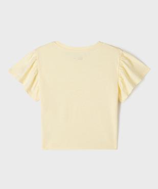 Tee-shirt manches courtes volantées fille vue3 - GEMO 4G FILLE - GEMO