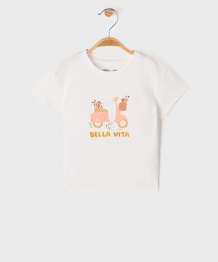 Tee-shirt manches courtes à motif brodé bébé fille vue1 - GEMO 4G BEBE - GEMO