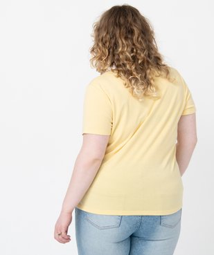 Tee-shirt femme grande taille avec col V fantaisie vue3 - GEMO (G TAILLE) - GEMO